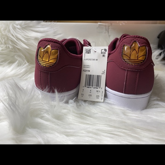 Relisted - Adidas superstar maroon with bling - Picture 5 of 6